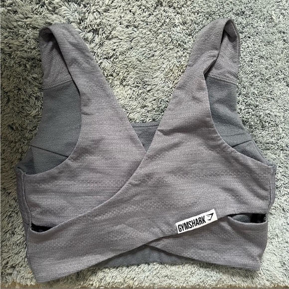 GYMSHARK | True Texture Lavender/ Steel Blue Sports bra Sz S - Picture 4 of 6